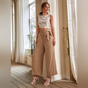 NEW Shein Boho Floral Tie Back Crop Top